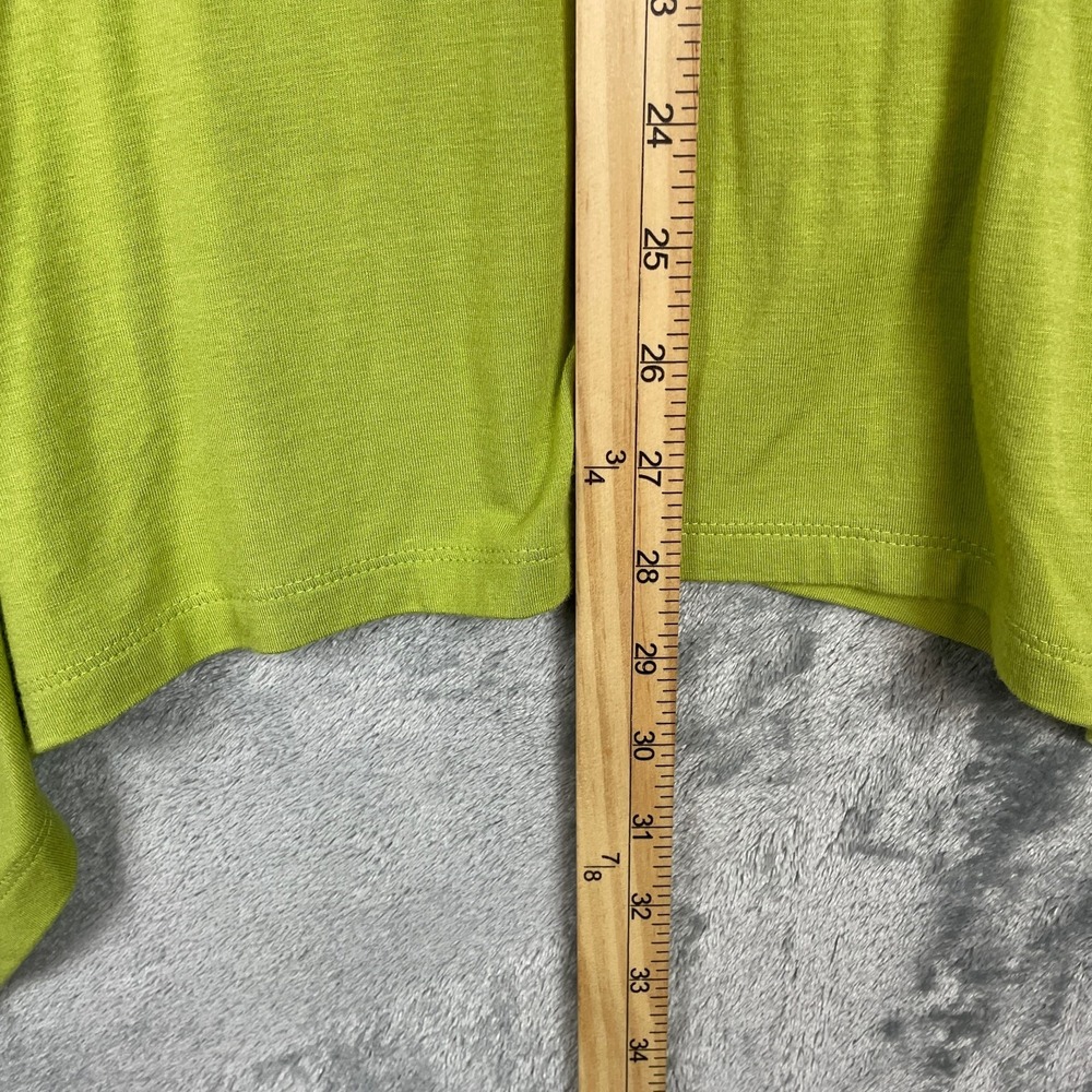 Soft Surroundings Top Womens Large Green Floral Embroidered Asymmetrical Boho - Picture 7 of 7